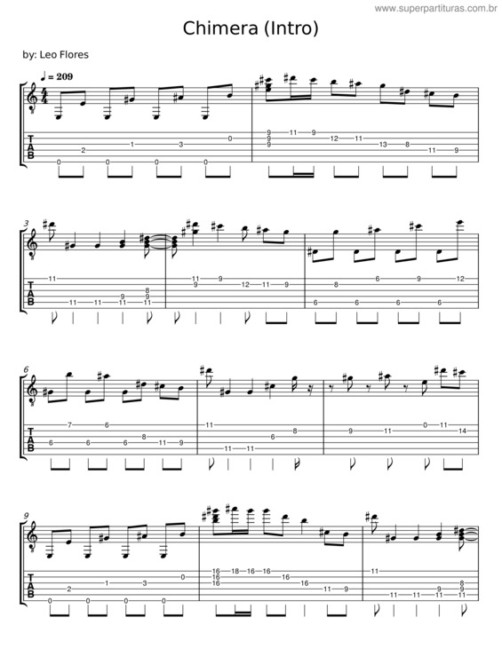 Partitura da música Chimera