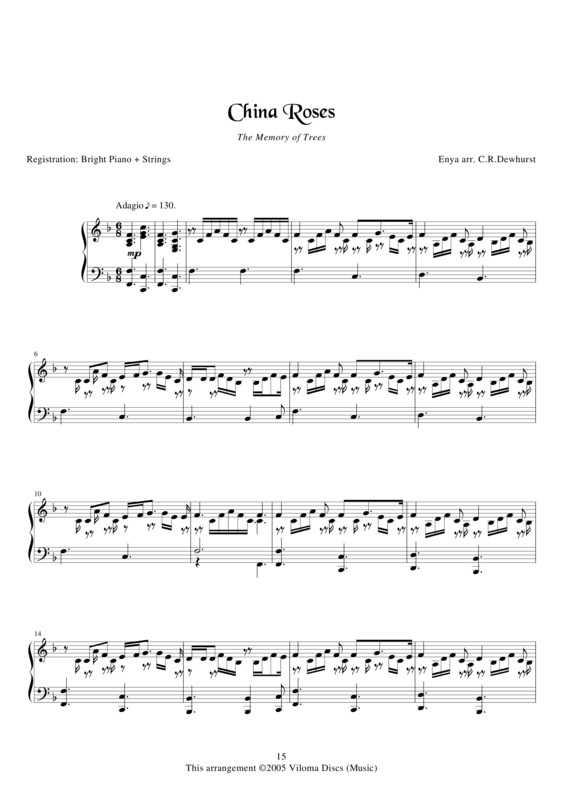 Partitura da música China Roses v.2