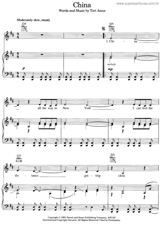 Partitura da música China