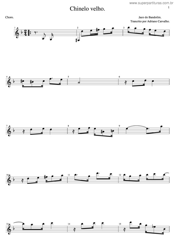 Partitura da música Chinelo Velho