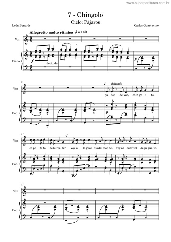 Partitura da música Chingolo v.2