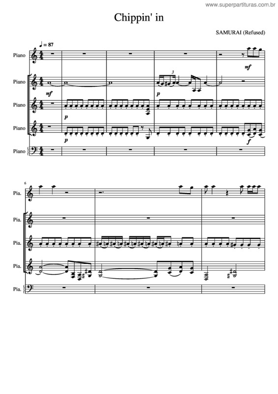 Partitura da música Chippin` In