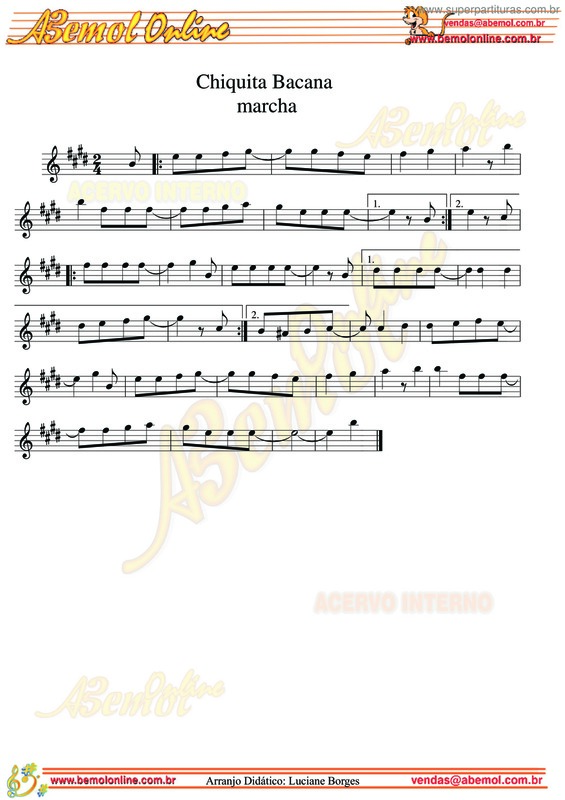 Partitura da música Chiquita Bacana v.2