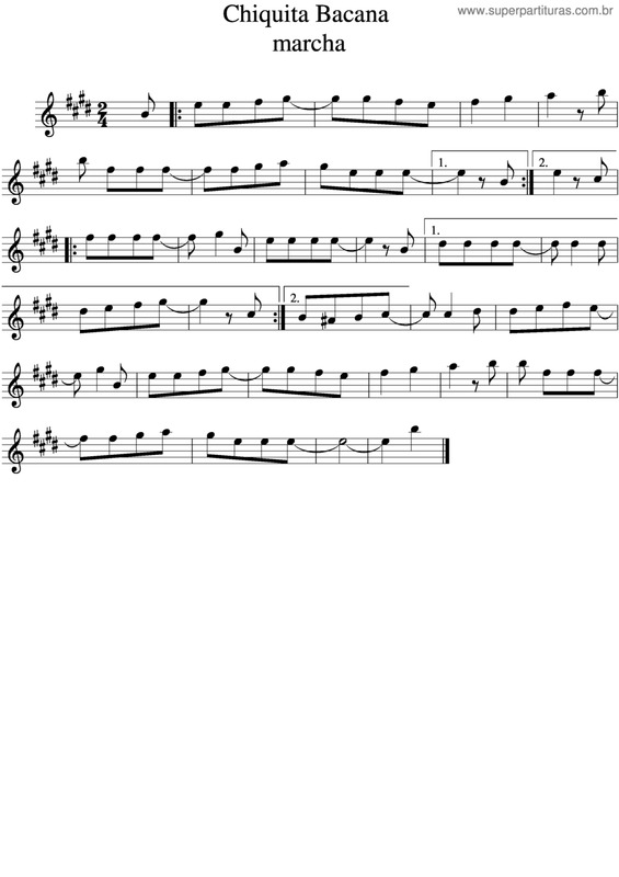 Partitura da música Chiquita Bacana v.3