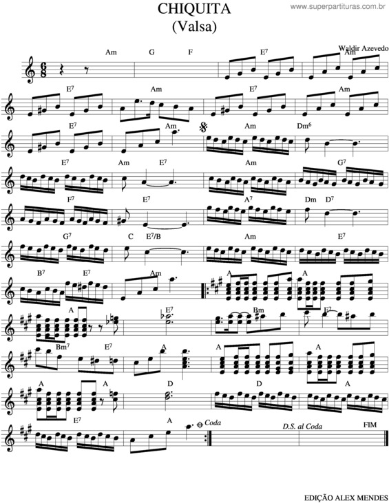 Partitura da música Chiquita v.4