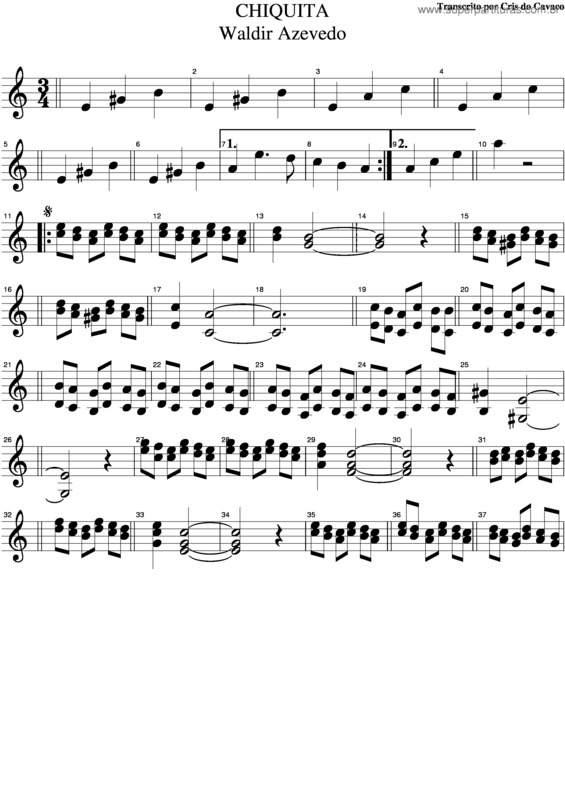 Partitura da música Chiquita v.5