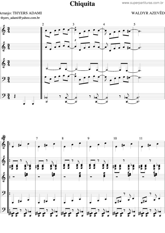 Partitura da música Chiquita v.6