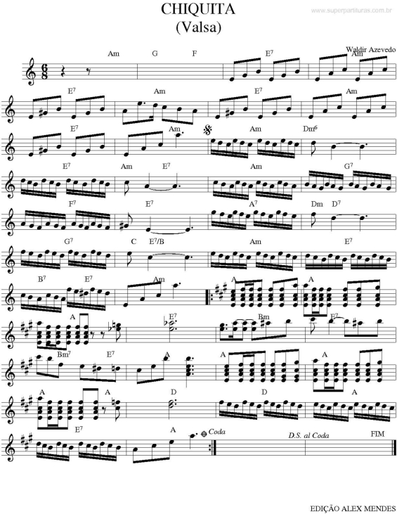 Partitura da música Chiquita