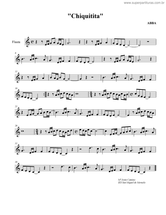 Partitura da música Chiquitita v.3