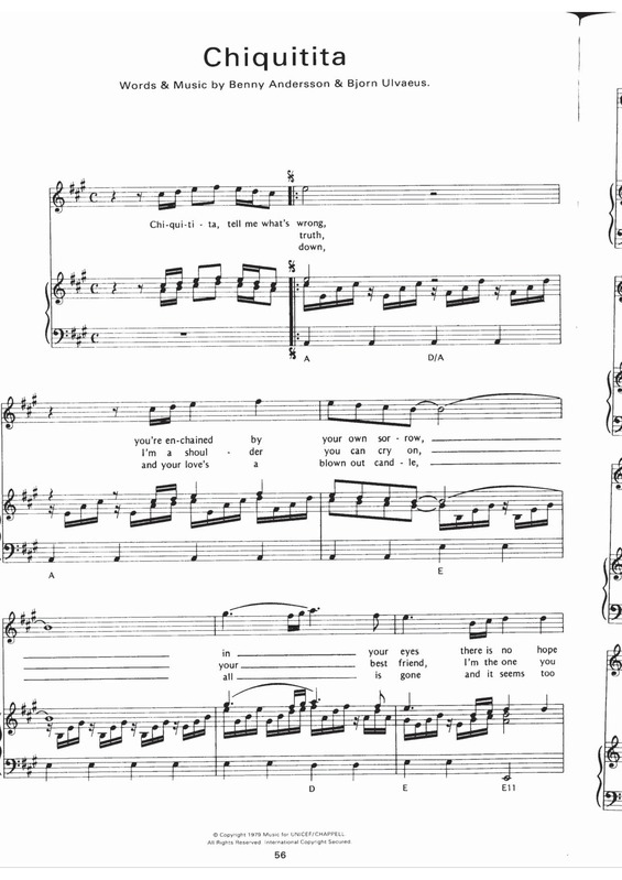 Partitura da música Chiquitita v.6