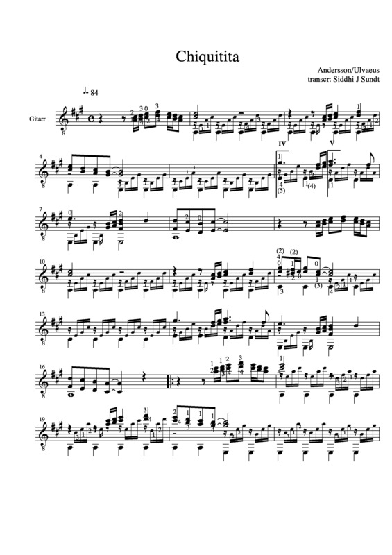 Partitura da música Chiquitita v.7