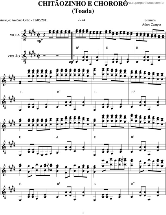 Partitura da música Chitãozinho E Chororó v.3