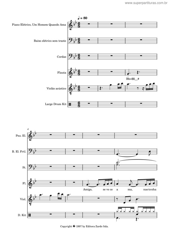 Partitura da música Chitaozinho E Xororo – Um Homem Quando Ama Pm L.Mid – Eudenisw