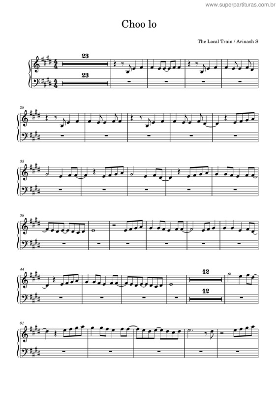 Partitura da música Choo Lo – The Local Train