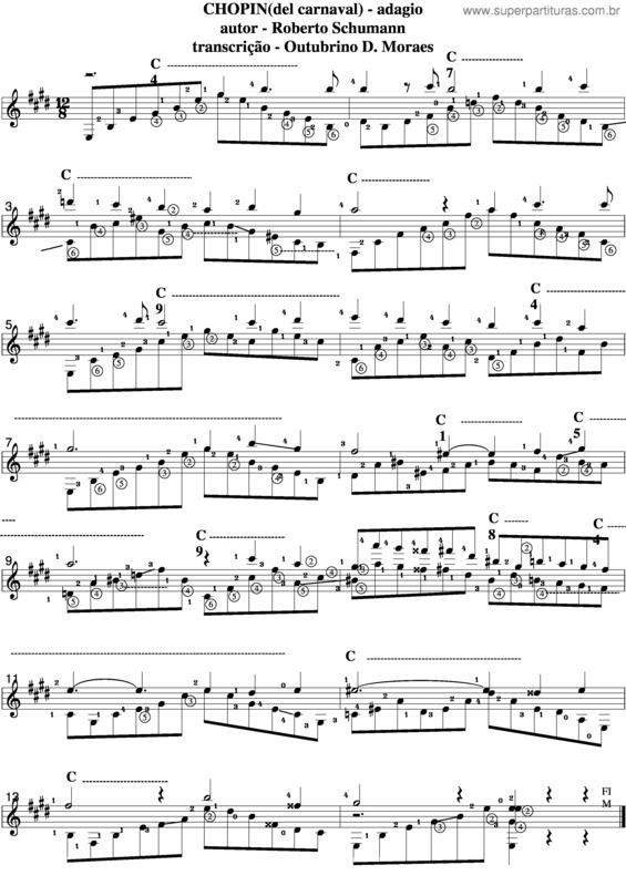Partitura da música Chopin v.2