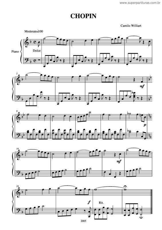 Partitura da música Chopin v.3
