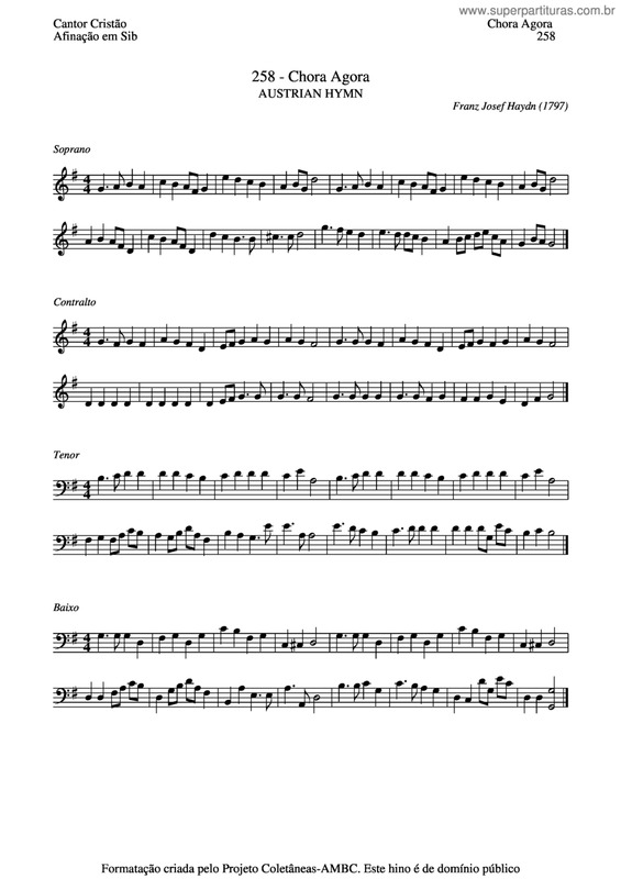 Partitura da música Chora Agora v.3