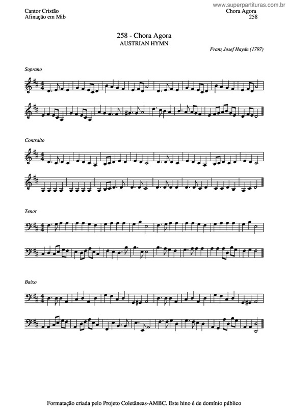 Partitura da música Chora Agora v.4