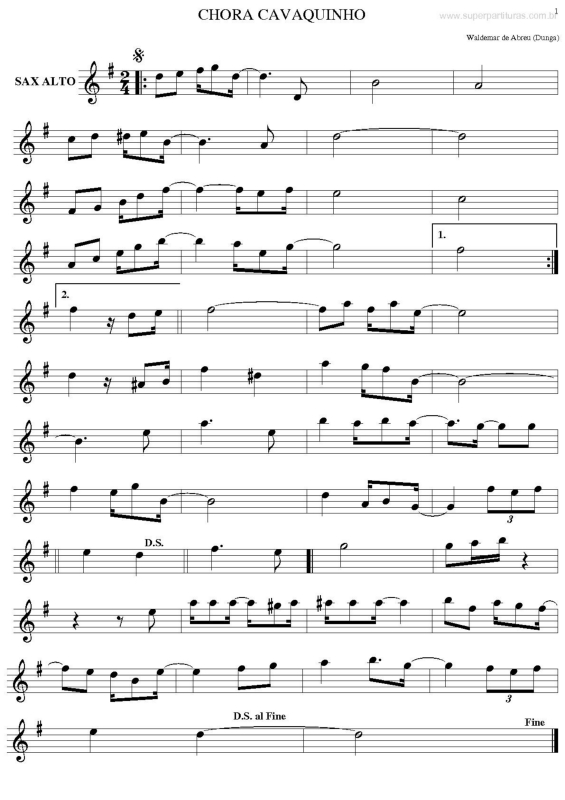 Partitura da música Chora Cavaquinho