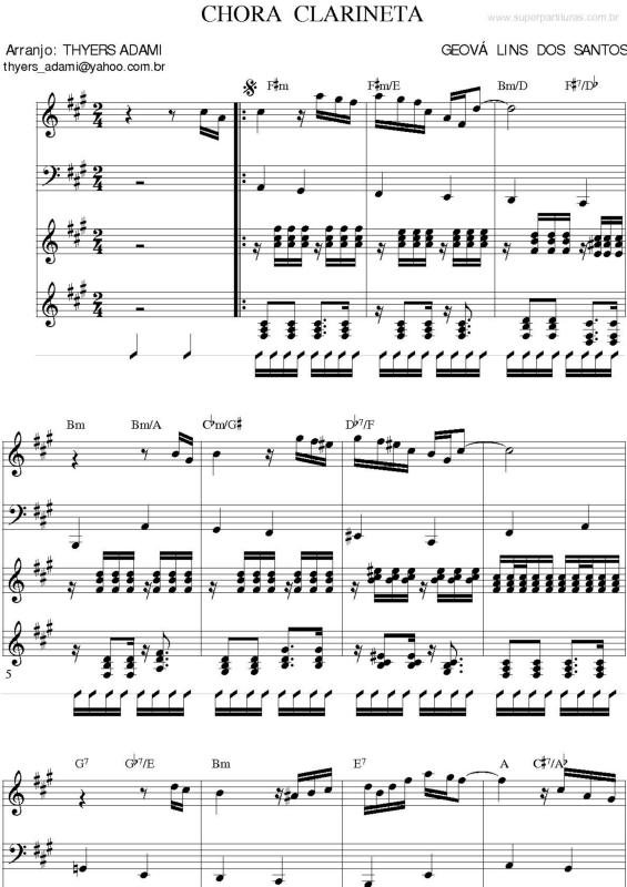 Partitura da música Chora Clarineta v.2