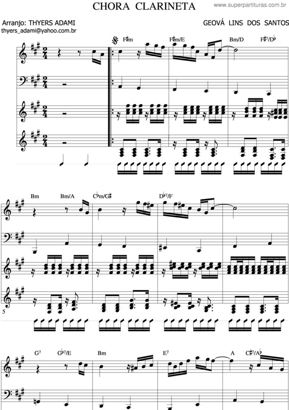 Partitura da música Chora Clarineta v.5