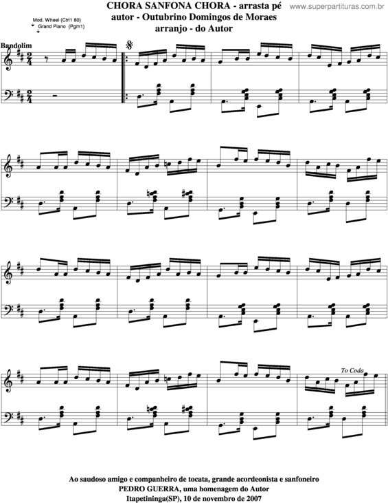 Partitura da música Chora Sanfona Chora v.4