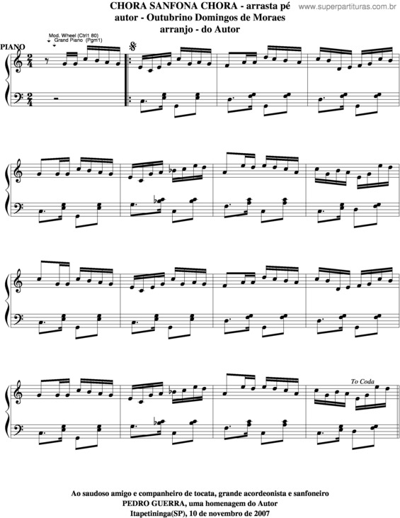 Partitura da música Chora Sanfona Chora v.5
