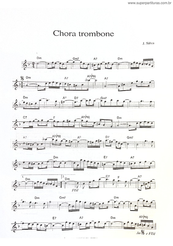 Partitura da música Chora Trombone