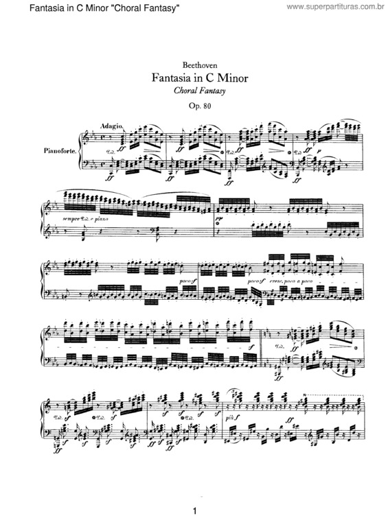 Partitura da música Choral Fantasy in C minor