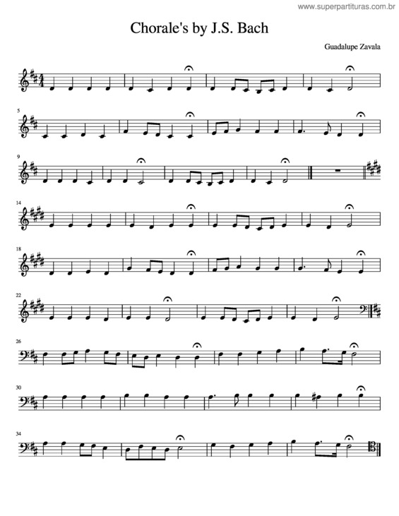 Partitura da música Chorale`S