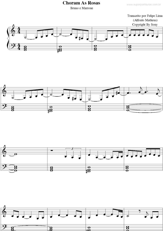 Partitura da música Choram as Rosas v.3