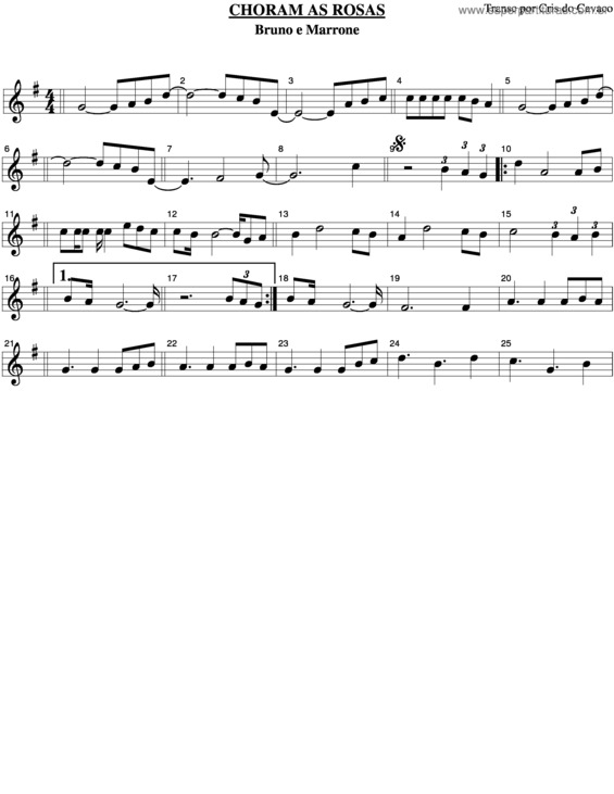 Partitura da música Choram As Rosas v.5