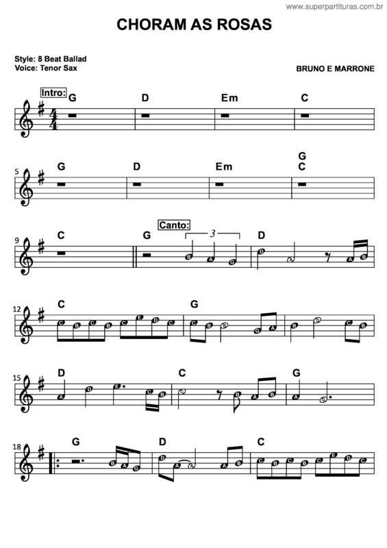 Partitura da música Choram As Rosas v.6