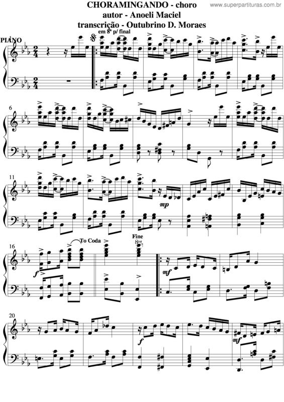 Partitura da música Choramingando v.13