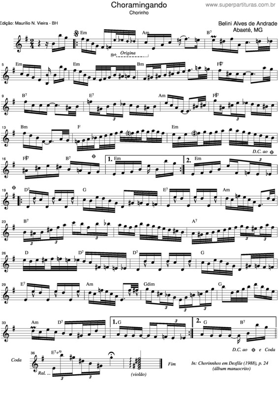 Partitura da música Choramingando v.4