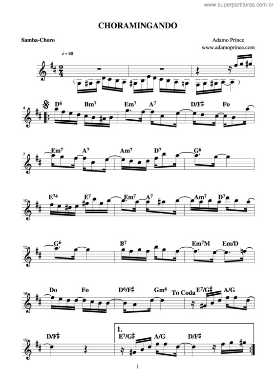 Partitura da música Choramingando v.5