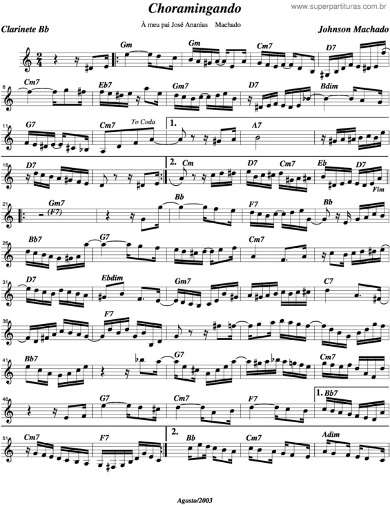 Partitura da música Choramingando v.6