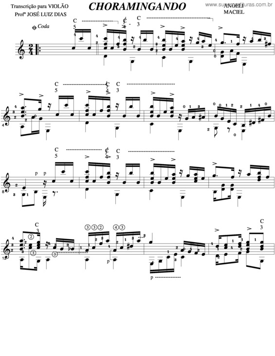 Partitura da música Choramingando v.7