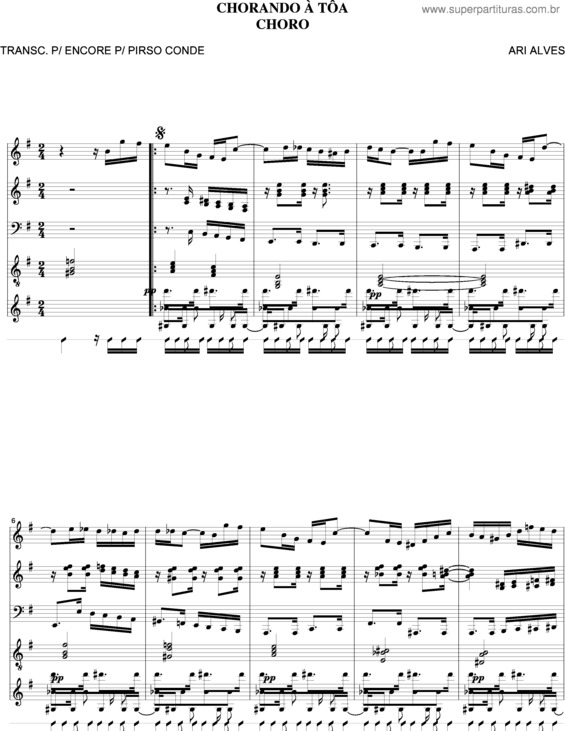 Partitura da música Chorando À Tôa