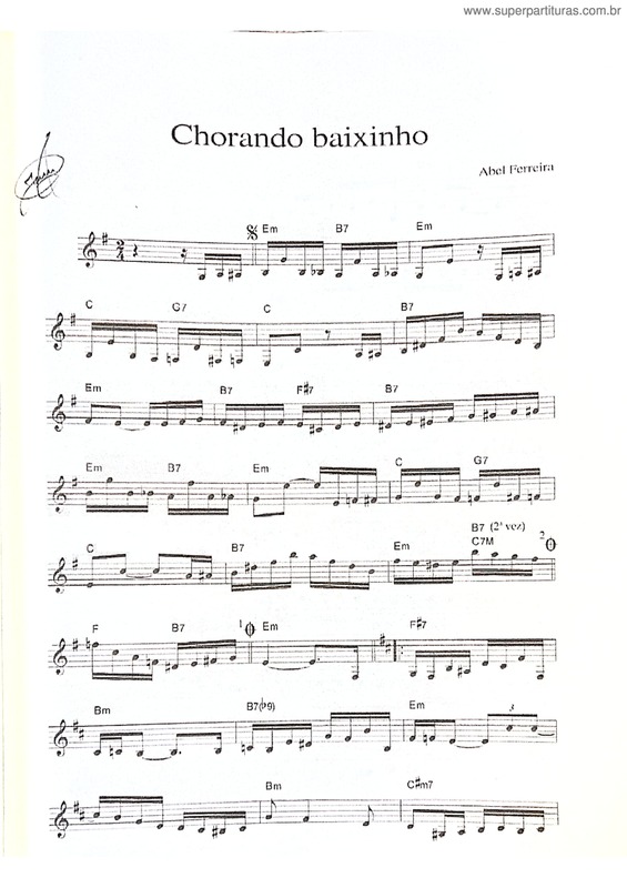 Partitura da música Chorando Baixinho v.10