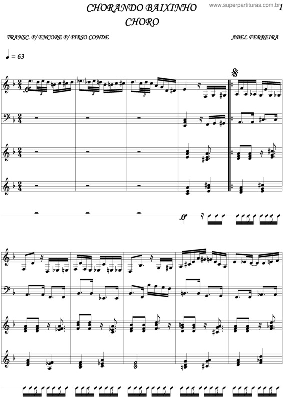 Partitura da música Chorando Baixinho v.7