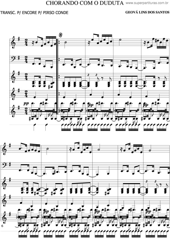 Partitura da música Chorando Com O Duduta v.2