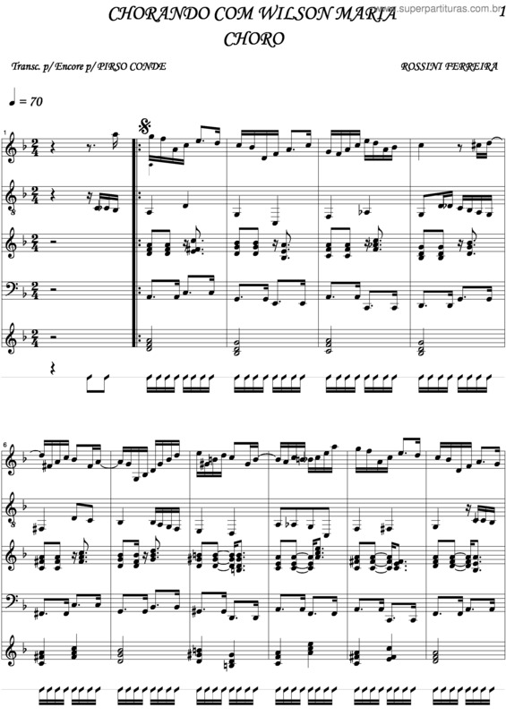Partitura da música Chorando Com Wilson Maria v.2
