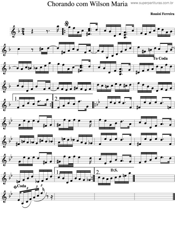 Partitura da música Chorando Com Wilson Maria