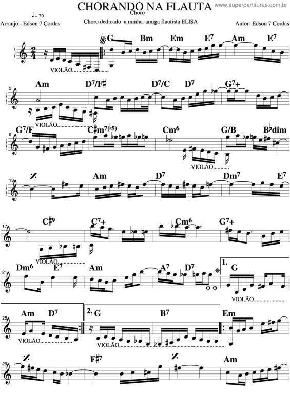 Partitura da música Chorando Na Flauta v.3
