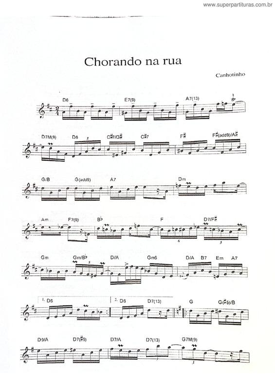 Partitura da música Chorando Na Rua v.2