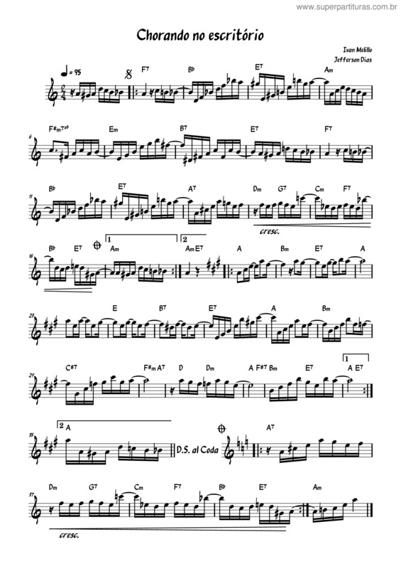 Partitura da música Chorando No Escritório