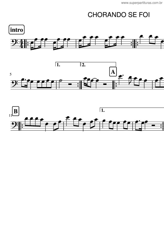 Partitura da música Chorando Se Foi v.10