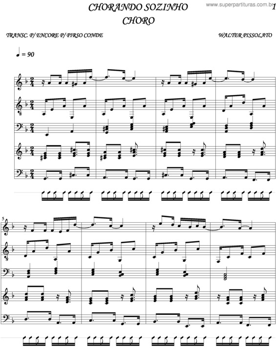 Partitura da música Chorando Sozinho v.2