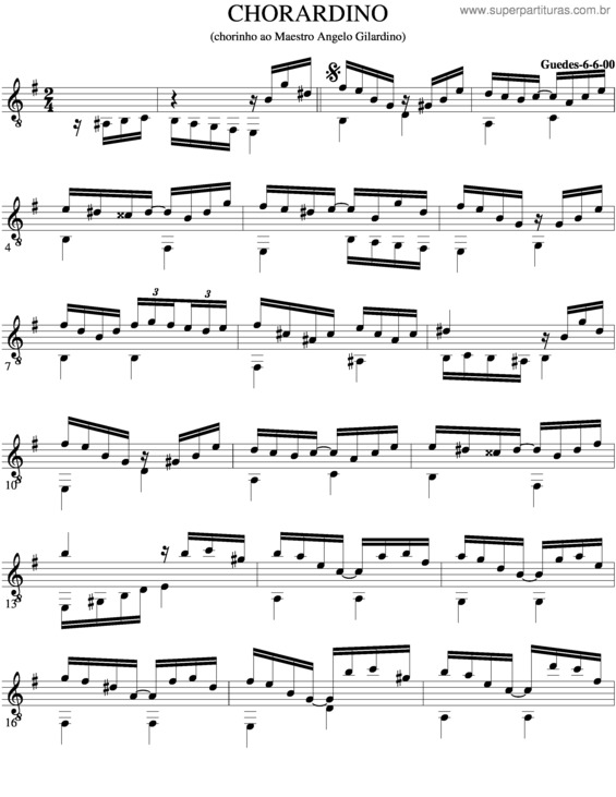 Partitura da música Chorardino